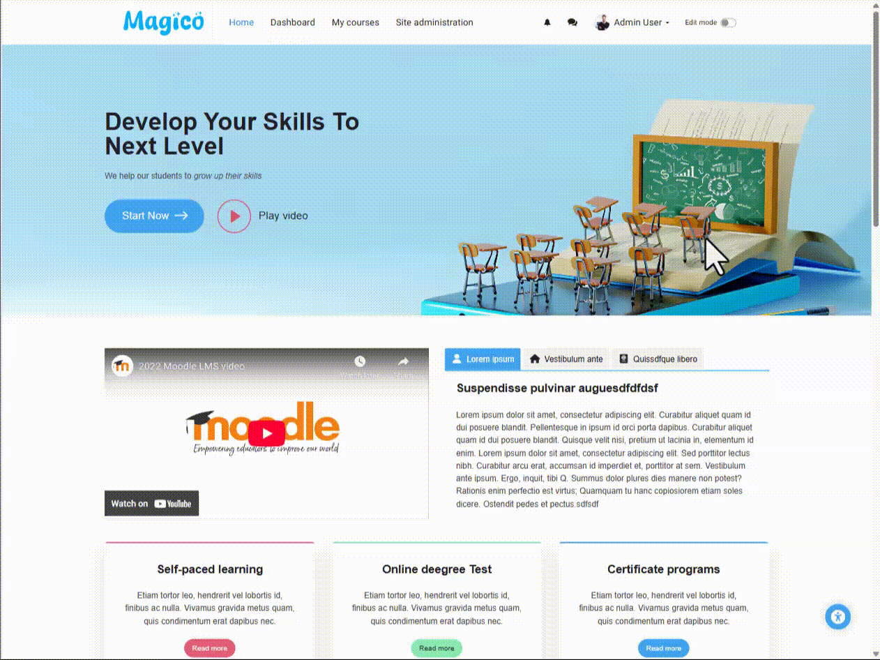 Magico Theme Home Custom - Flexible LMS Layout