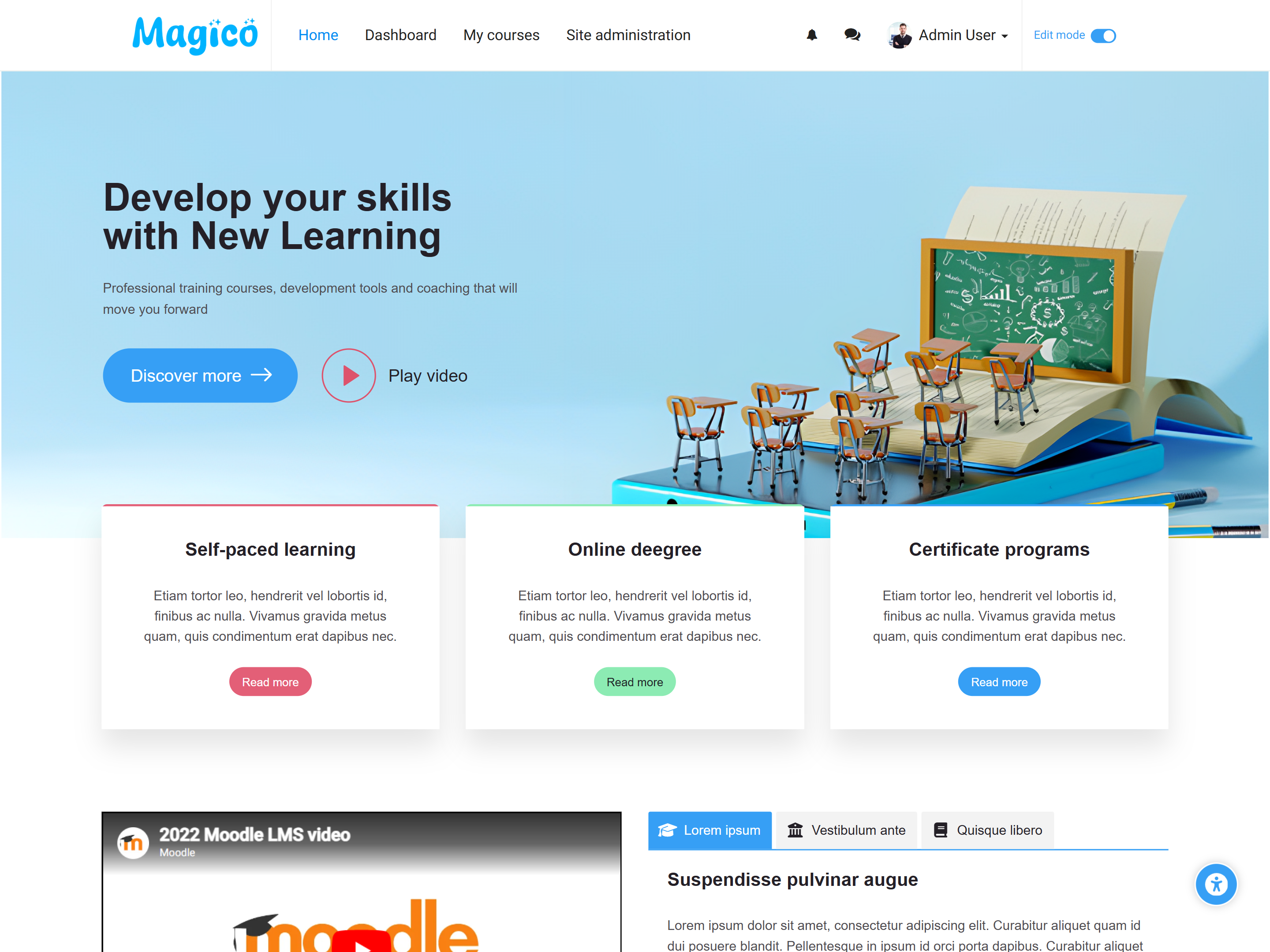 Magico Theme Home - Modern LMS Design