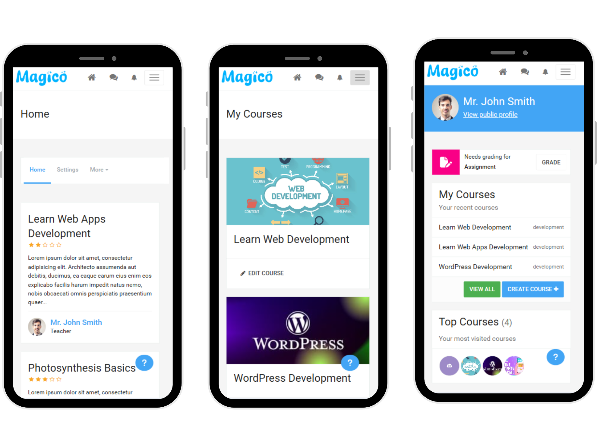 Magico Theme Mobile - Flexible LMS Layout