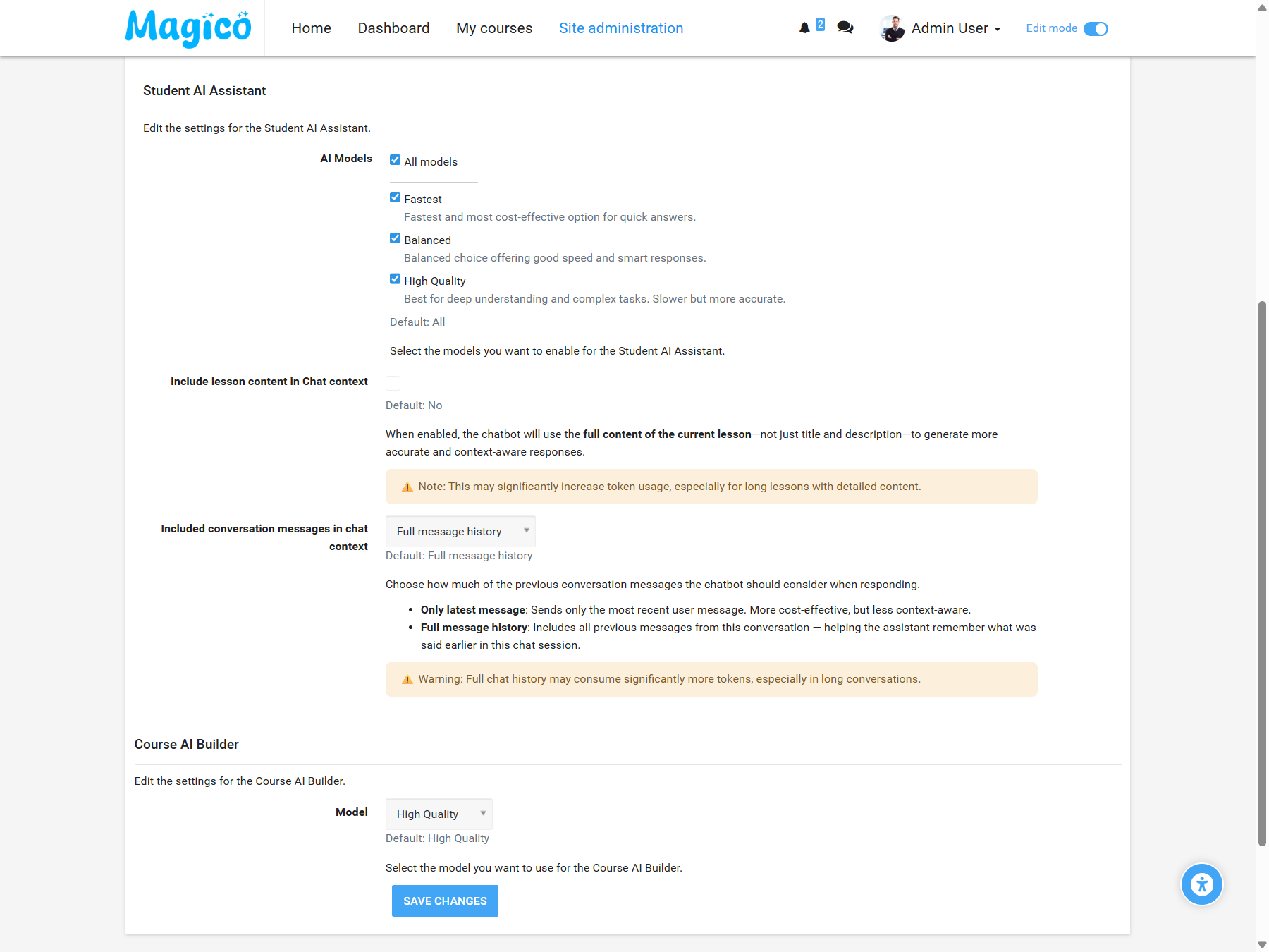 Magic LMS Admin Controls 2